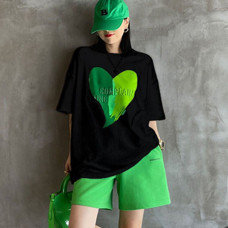 Summer Clothing Young Women - Fashion O-Neck Short Sleeve Spliced Printed