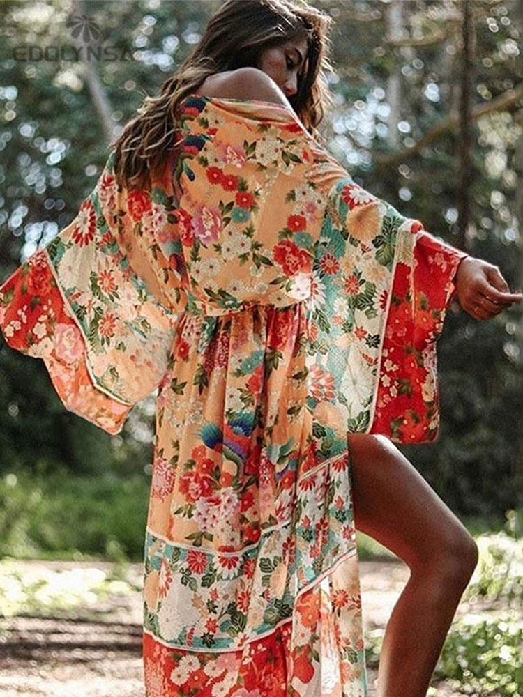 Sarong Pareo Wrap - 2023 Bohemian In Hoa Trước Mở