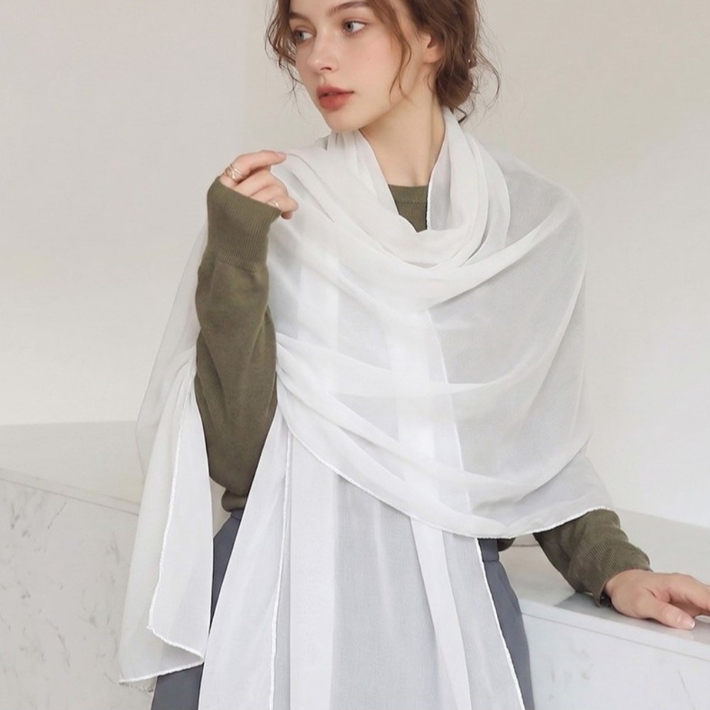 Solid Color Thin Shawl Chiffon - đánh giá và giá Sarong Pareo Wrap