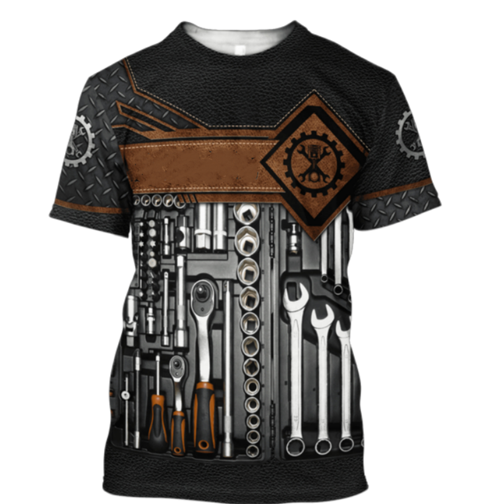 Vintage T-Shirt Mechanic 3D Pr - đánh giá và giá Summer Clothing Names