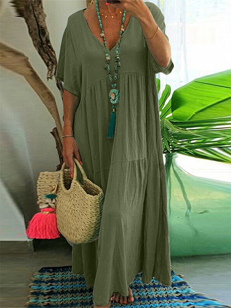 plus Size Women's V Neck Casua - đánh giá và giá Summer Clothing For Older Women