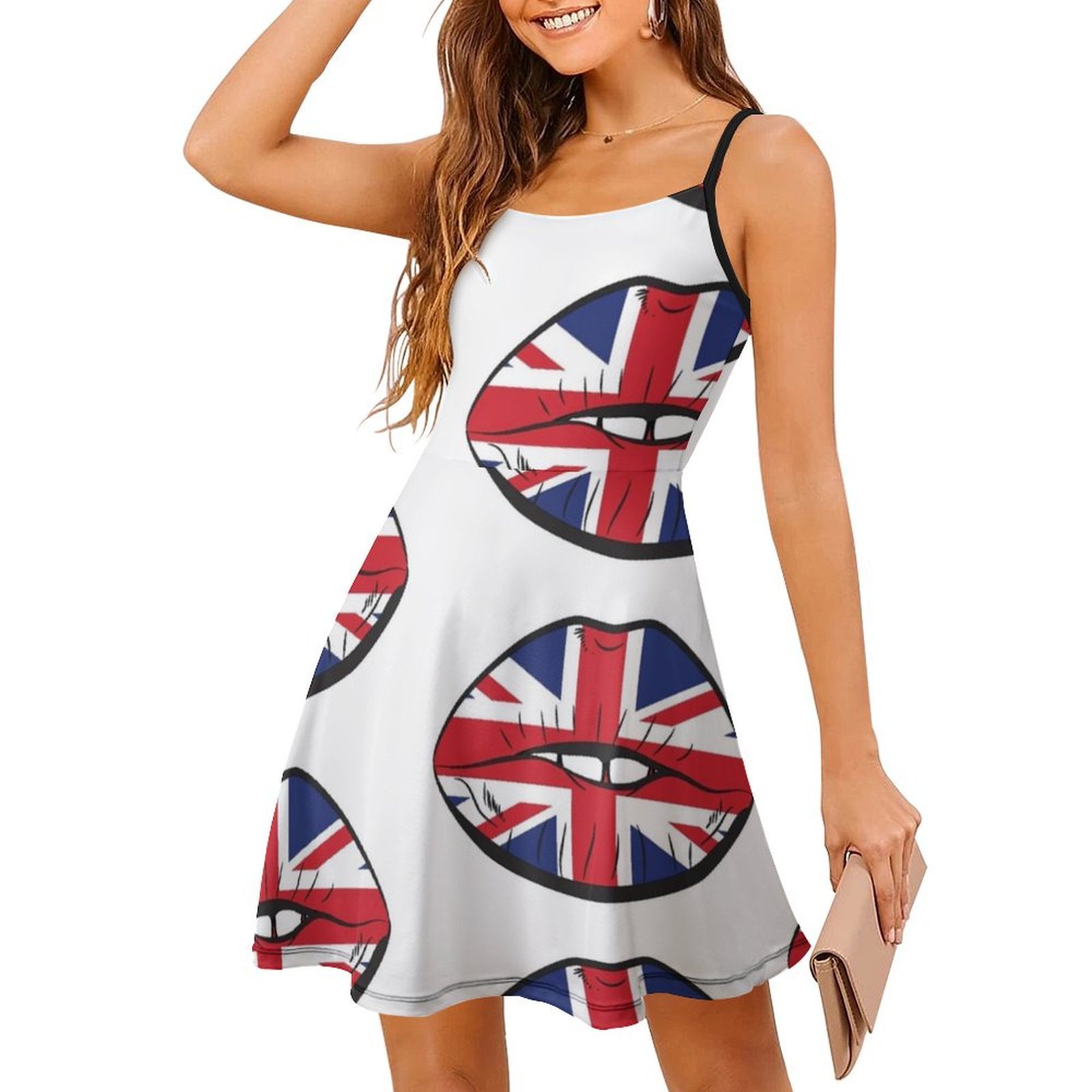 British Flag Fan Lips Uk Fan U - đánh giá và giá Womens Summer Clothing Uk